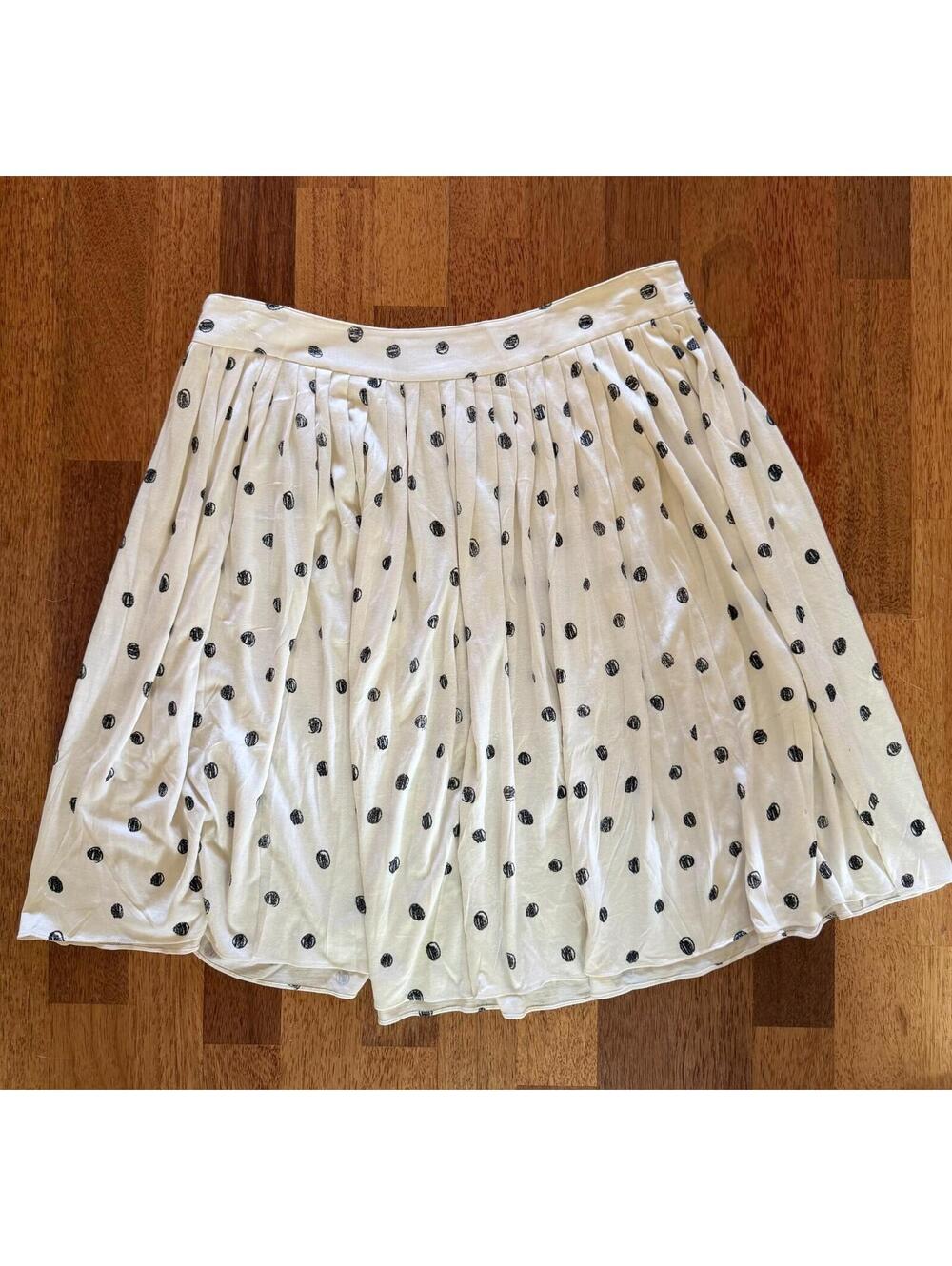 Moschino Cheap & Chic A-Line Short Skirt Women's 10 Silk Bamboo Cotton Polka Dot